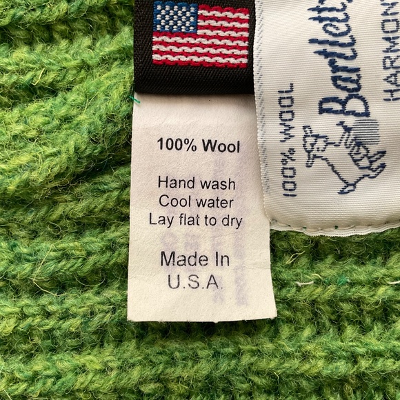 Bartlettyarns Since 1821 Wool Green Knit Cuffed Beanie O/S Made in U.S.A. NWOT - Picture 6 of 11